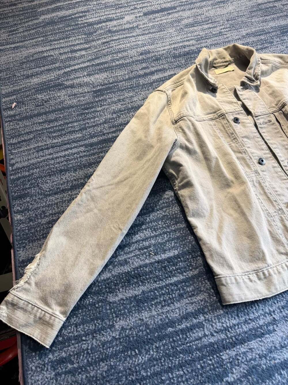 Allsaints Denim Jacket Size Small Gray Cotton Blend